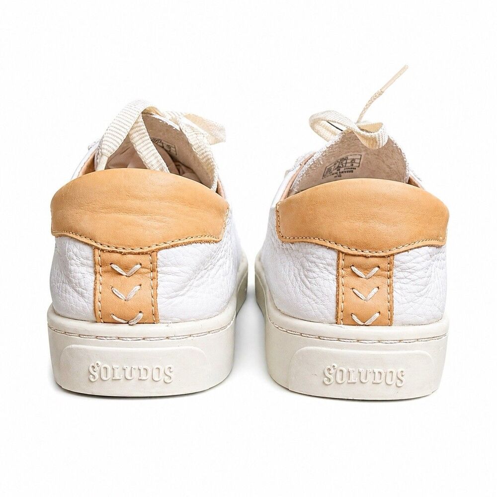 Soludos Ibiza Classic Leather Lace-Up Sneakers White Size EU 40.5 US 10 - Picture 8 of 8